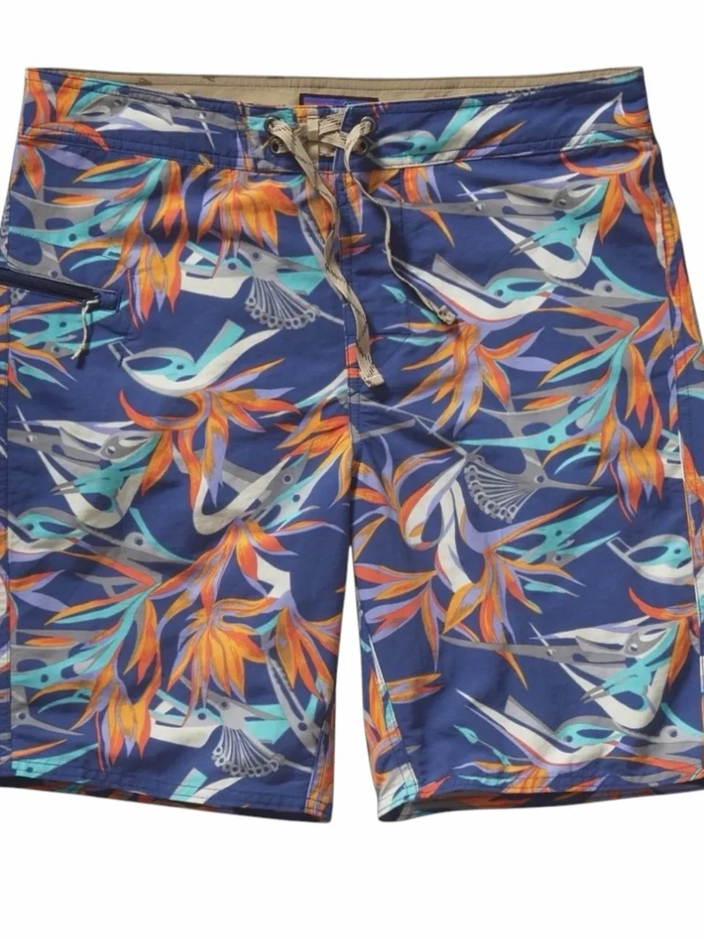 Patagonia Tropical Print Wavefarer Board Shorts Swim Shorts size 31